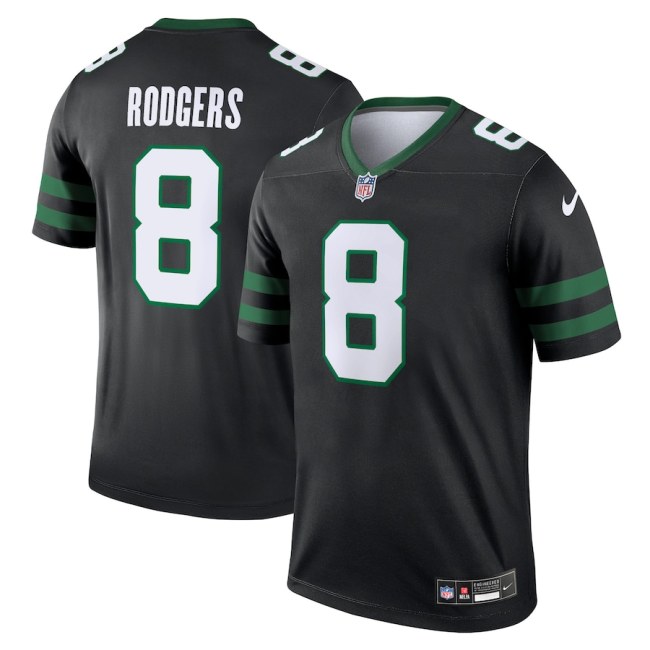 New York Jets Jersey Black 2024 NO.8 RODGERS