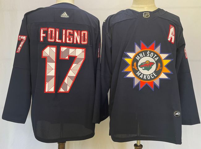 Minnesota Wild Retro Jersey Black NO.17 FOLIGNO