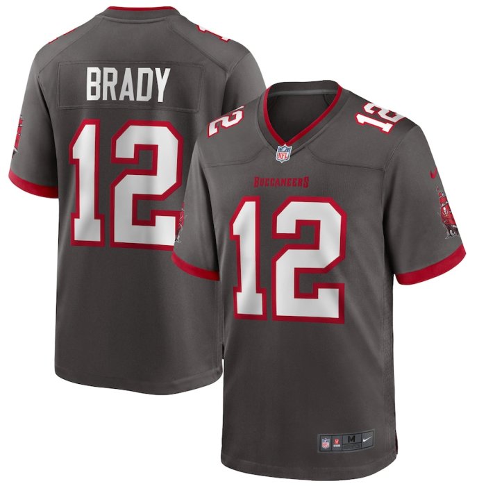 Tampa Bay Buccaneers Alternate Game Jersey Grey NO.12 BRADY