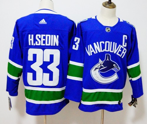 Vancouver Canucks Home Jersey Blue NO.33 H.SEDIN
