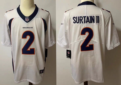 Denver Broncos Jersey White 2024  NO.2 SURTAIN