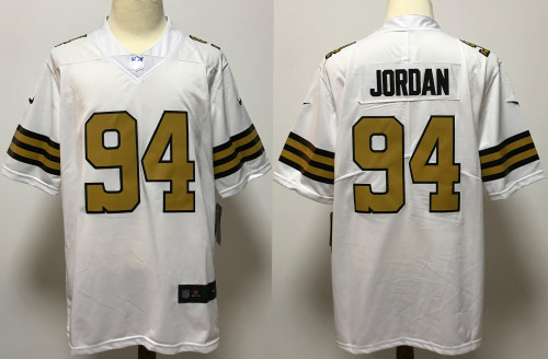 New Orleans Saints Jersey white gold lettering NO.94 JORDAN