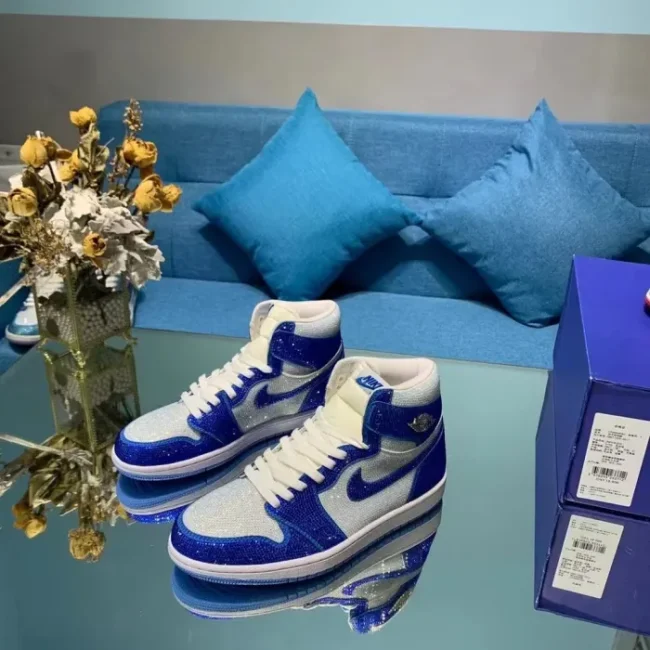 Air Jordan 1 Diamond DIY Blue White