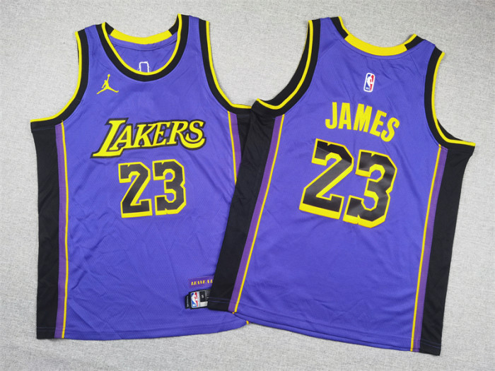 Los Angeles Lakers KIds Jersey Purple Statement Edition NO.23 JAMES