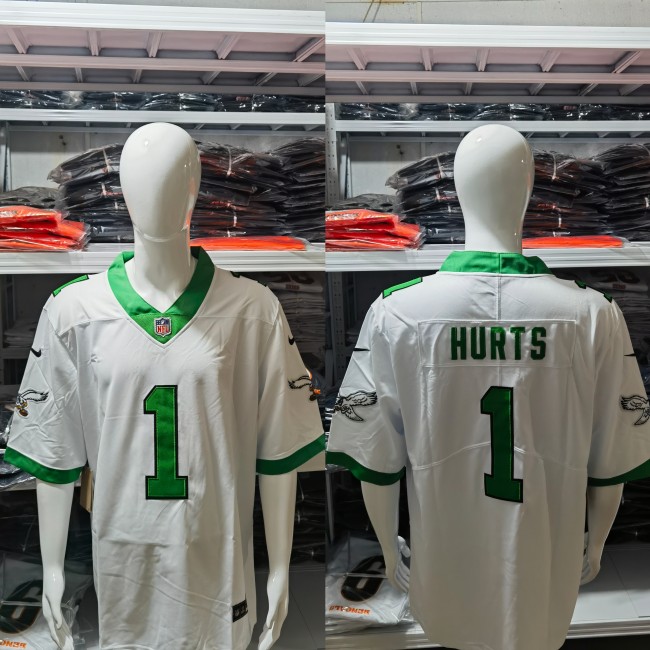 Philadelphia Eagles Retro Edition White 2023 NO.1 HURTS