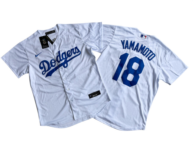 Los Angeles Dodgers Jersey White Fan Version NO.18 YAMAMOTO