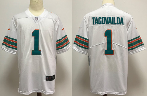 Miami Dolphins Jersey White Retro NO.1 TAGOVAILOA