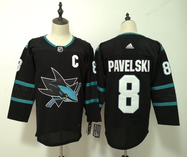 San Jose Sharks Alternate Player Jersey Black NO.8 PAVELSKI
