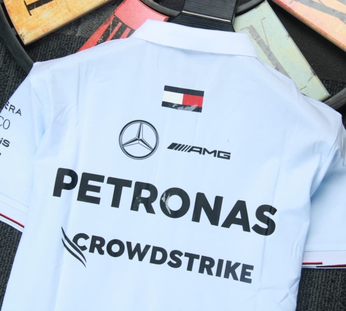 2024 Mercedes AMG Petronas Polo Shirt White NO Number