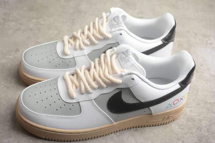 Air Force 1 07 low-top white black brown dark gray AF2288 002