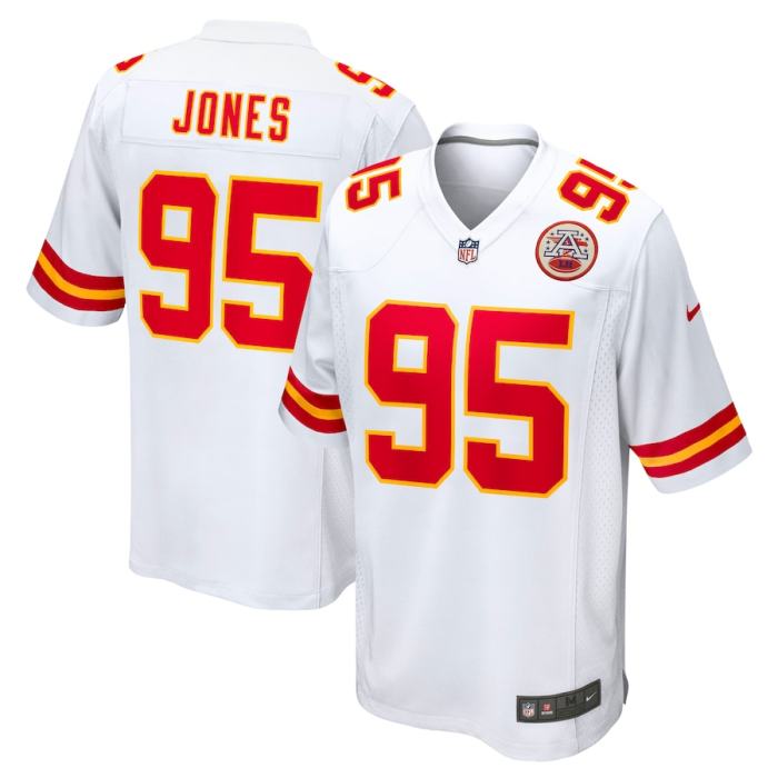 Kansas City Chiefs Jersey White NO.95 JONES