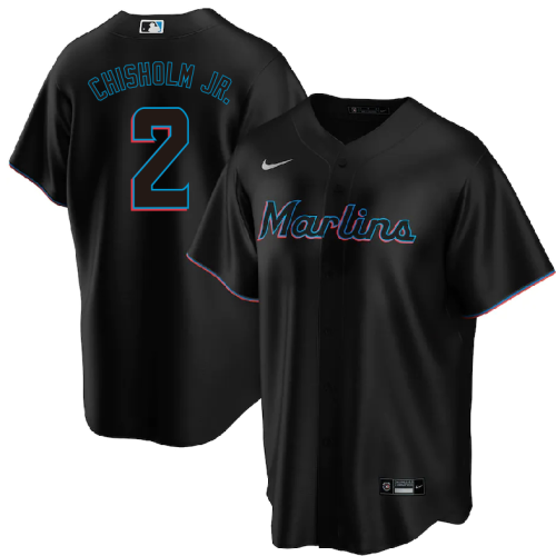 Miami Marlins Jersey Black NO.2 CHISHOLM JR.