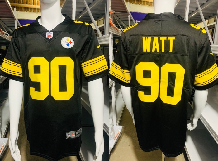 Pittsburgh Steelers Jersey Black and yellow letters NO.90 WATT
