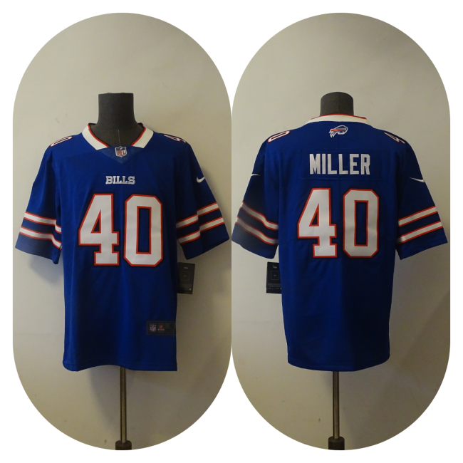 Buffalo Bills Game Player Jersey Blue NO.40 MILLER
