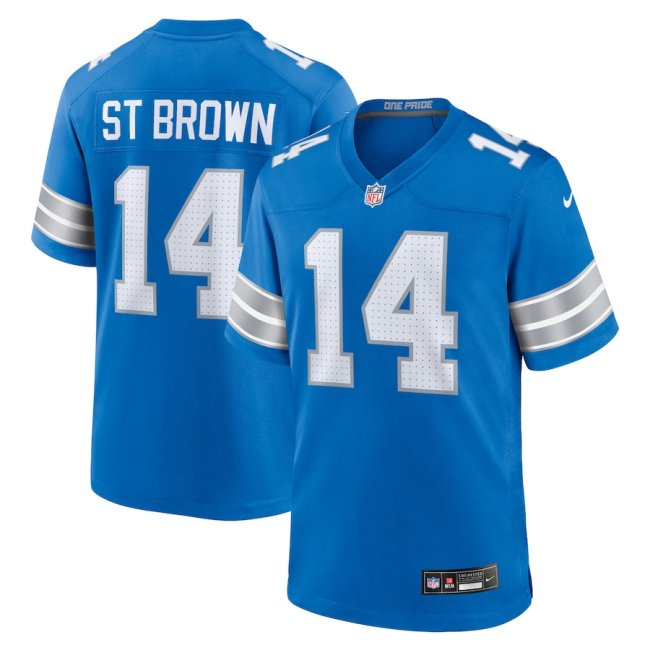 Detroit Lions Jersey Blue New style NO.14 ST BROWN