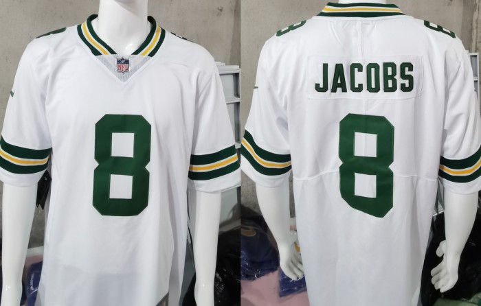 Green Bay Packers Jersey Replica White 1996 NO.8 JACOBS
