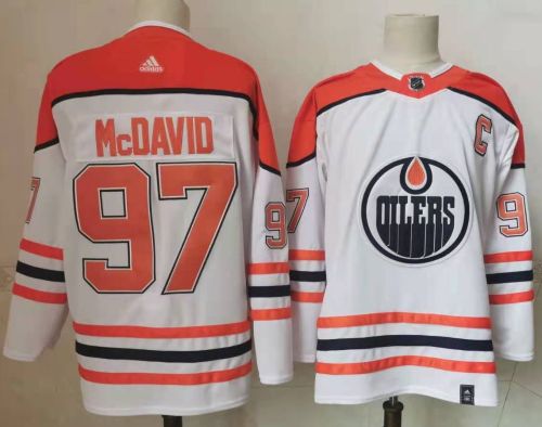 Edmonton Oilers Home Jersey White Orange NO.97 McDAVID