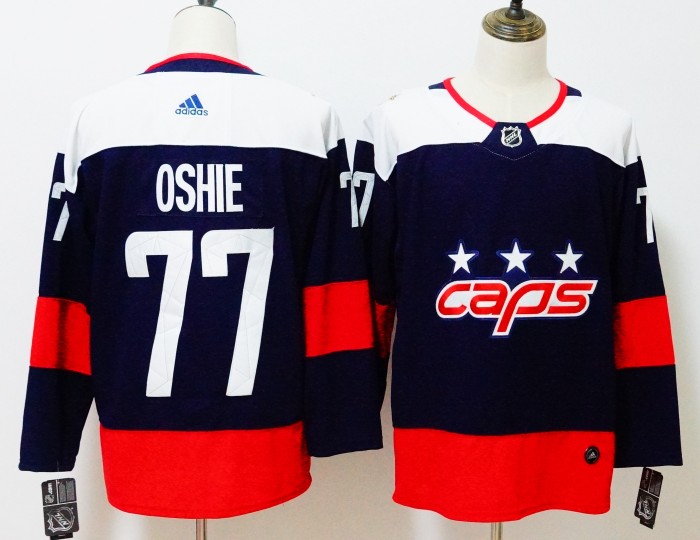 Washington Capitals 2018 Stadium Series Jersey Navy Red NO.77 OSHIE