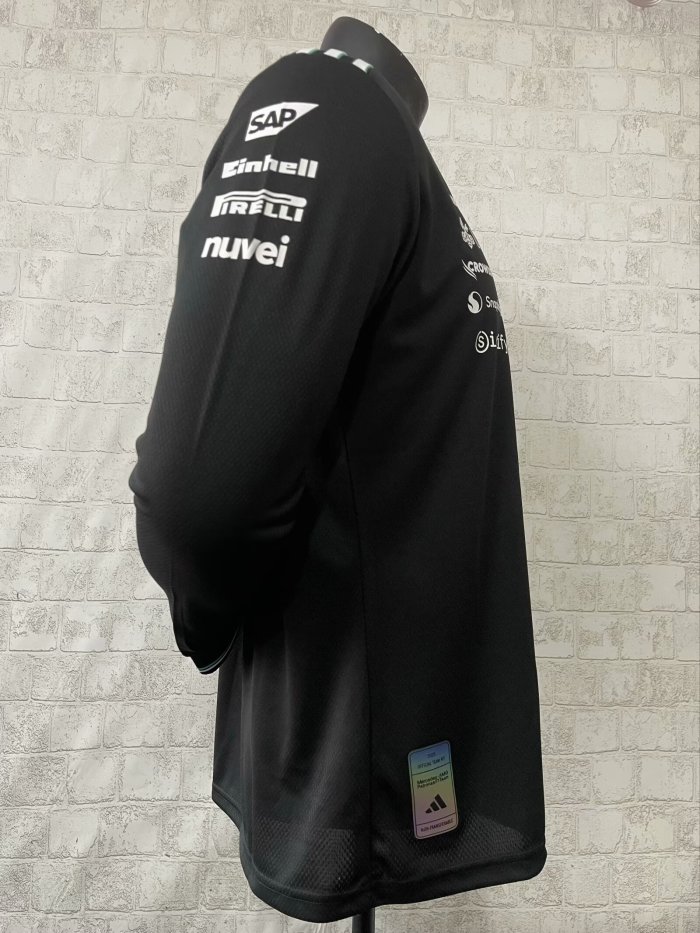 2025 Mercedes AMG Petronas Driver Shirt Long Sleeve Black NO Number