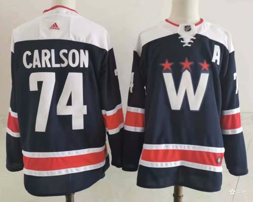Washington Capitals Alternate Jersey Navy NO.74 CARLSON