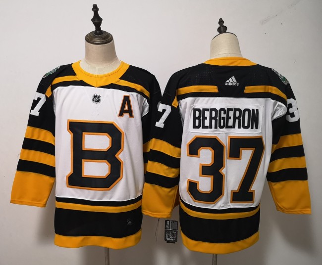 Boston Bruins 19/20 Alternate Player Jersey Black Orange NO.37 BERGERON