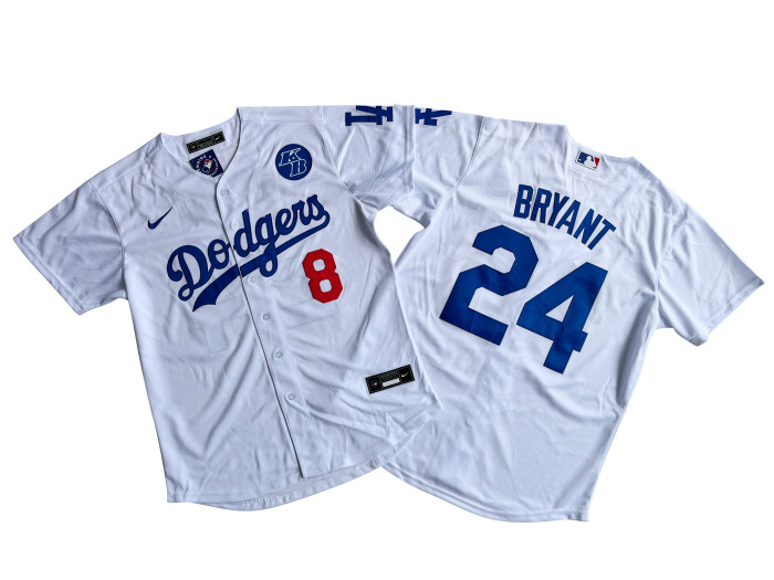 Los Angeles Dodgers Jersey White Fan Version NO.8+24 BRYANT