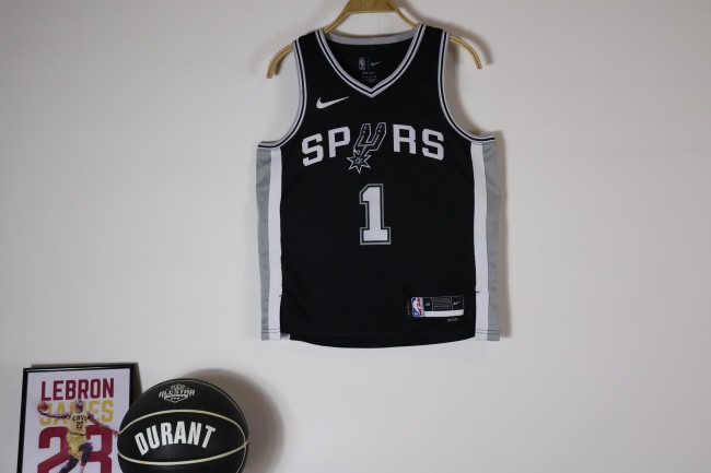 San Antonio Spurs Kids Jersey Black 2023 NO.1 WEMBAMYAMA