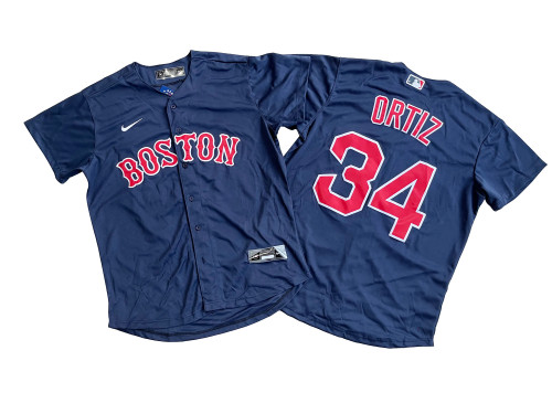 Boston Red Sox Home Jersey Blue replica NO.34 ORTIZ