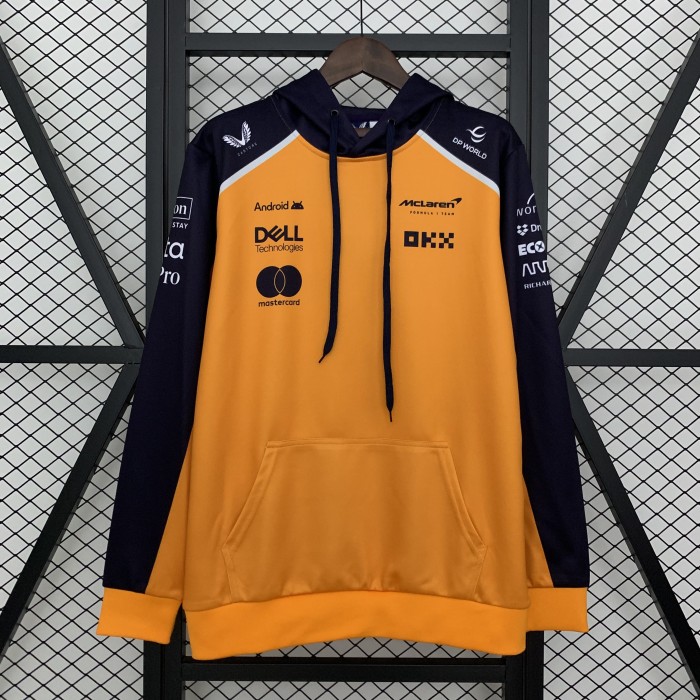 2025 McLaren Hoodie Orange NO Number