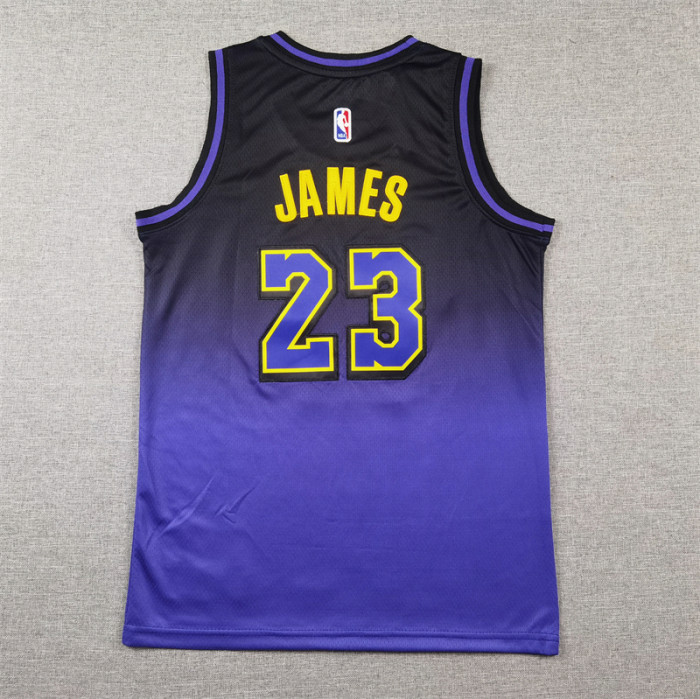 Los Angeles Lakers Kids Jersey Purple City Edition 2024 NO.23 JAMES