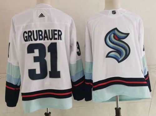 Seattle Kraken Away Player Jersey White NO.31 GRUBAUER