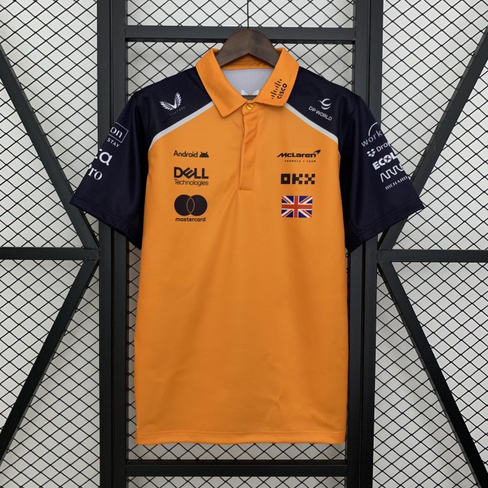 2025 McLaren Polo Shirt Orange NO.4 NORRIS
