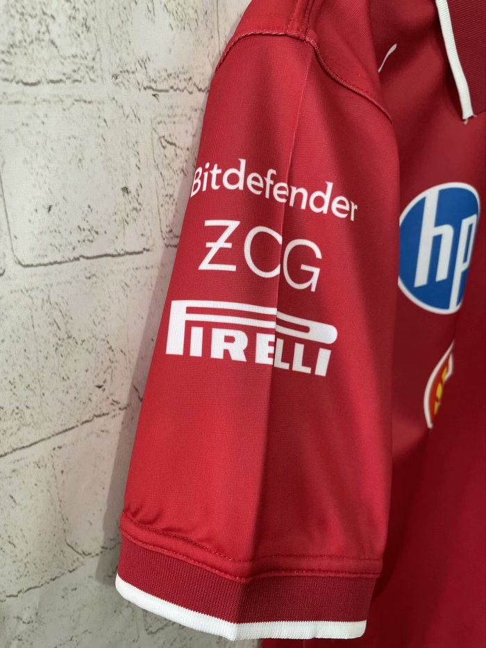 2025 Ferrari Racing Polo Shirt Fleet Version Red NO Number