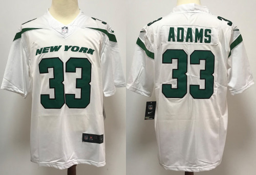 New York Jets Jersey White 2024 NO.33 ADAMS