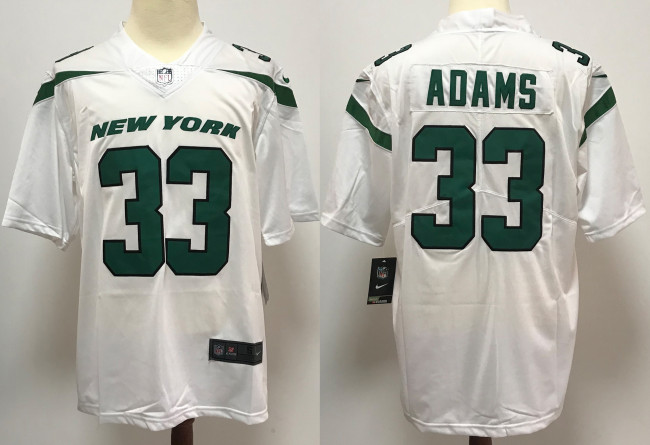 New York Jets Jersey White 2024 NO.33 ADAMS