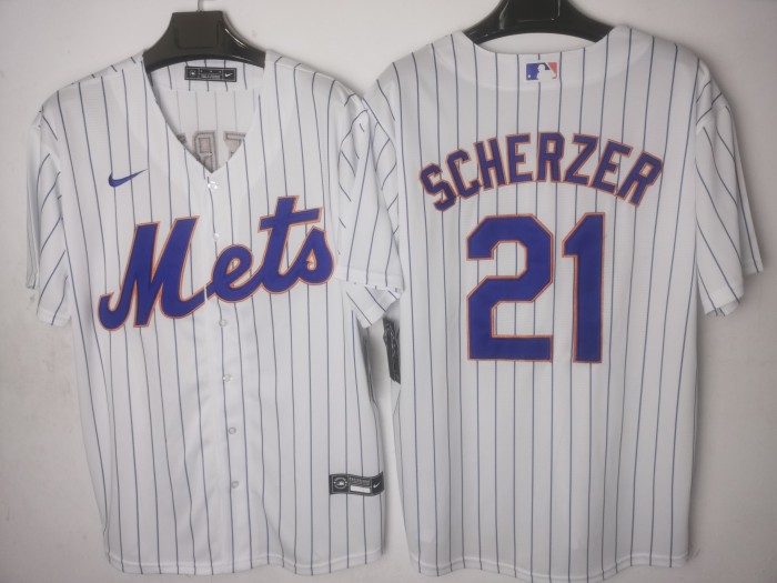 New York Mets Alternate Jersey White Fan Version NO.21 SCHERZER