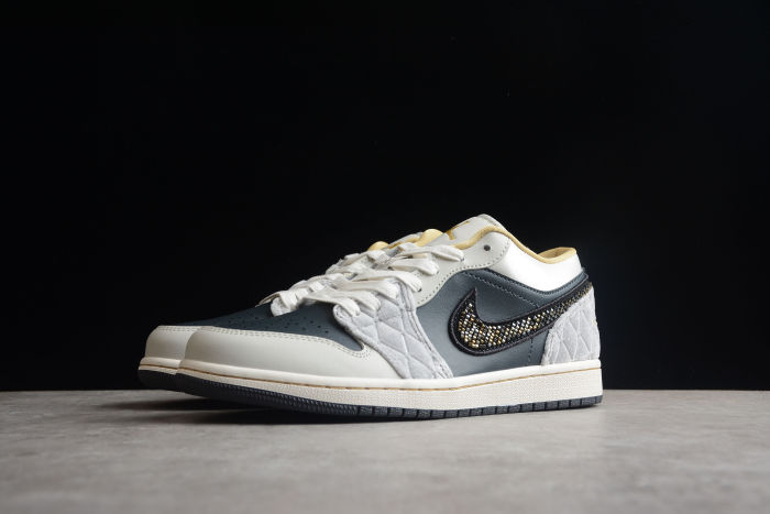 Air Jordan 1 Low Beaded Swooshes - DV1762-001