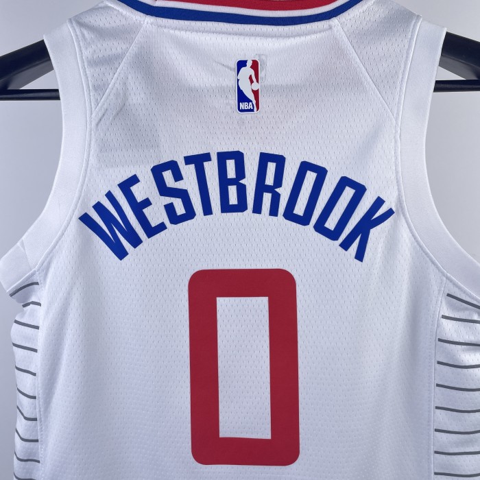 LA Clippers  Kids Basketball Jersey White Icon Edition No.0 WESTBROOK
