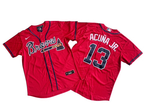 Atlanta Braves Jersey Red Fan Version NO.13 ACUNA JR.