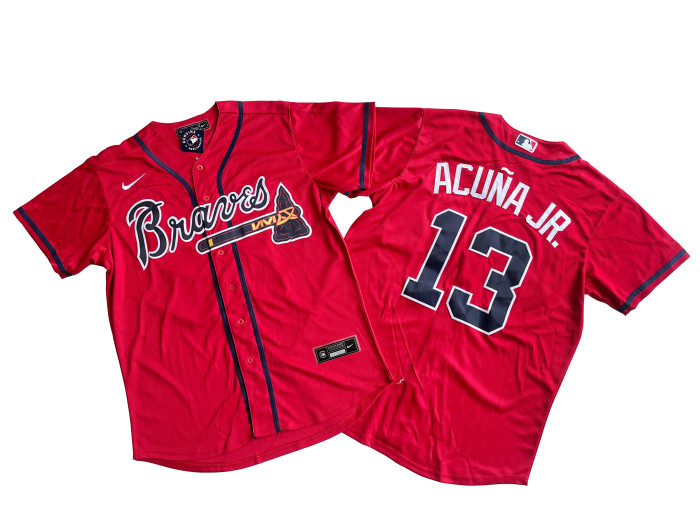 Atlanta Braves Jersey Red Fan Version NO.13 ACUNA JR.