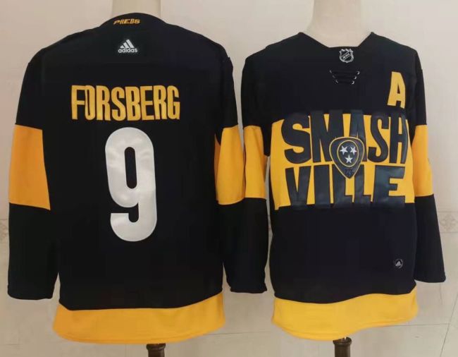 Nashville Predators 2022 NHL Stadium Series Black NO.9 FORSBERG