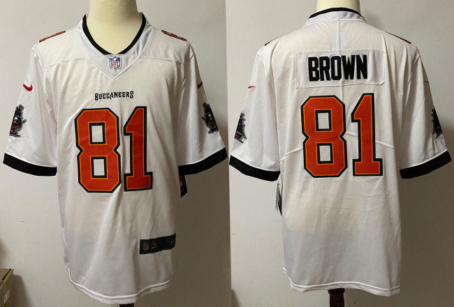 Tampa Bay Buccaneers Alternate Game Jersey White NO.81 BROWN