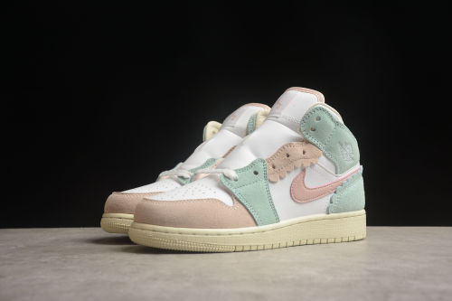 Air Jordan 1 Mid White Blue Pink