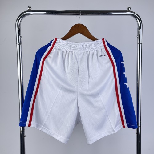 Philadelphia 76ers Game Shorts   Player Issued NBA Anniversary  White 22/23