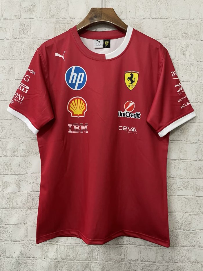 2025 Ferrari Racing T-Shirt Fleet Version Red NO Number