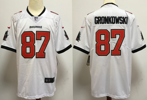 Tampa Bay Buccaneers Alternate Game Jersey White NO.87 GRONKOWSKI