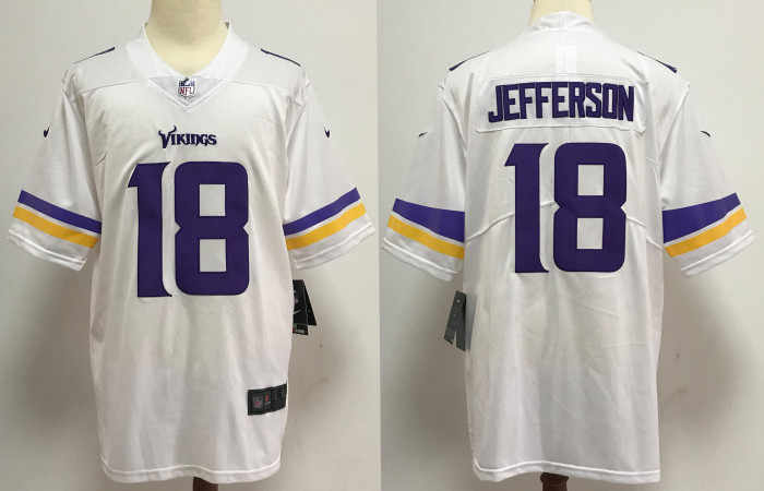 Minnesota Vikings Alternate Jersey White NO.18 JEFFERSON
