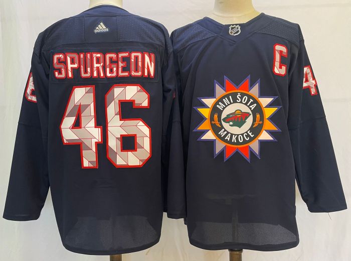Minnesota Wild Retro Jersey Black NO.46 SPURGEON