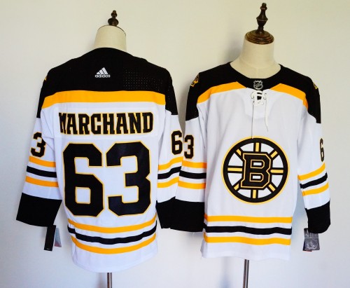 Boston Bruins 19/20 Alternate Player Jersey White NO.63 MARCHAND