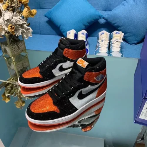 Air Jordan 1 Diamond DIY Orange Black